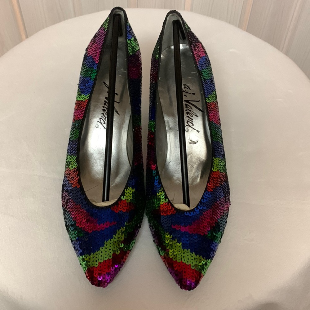 Rainbow Sequined Heels